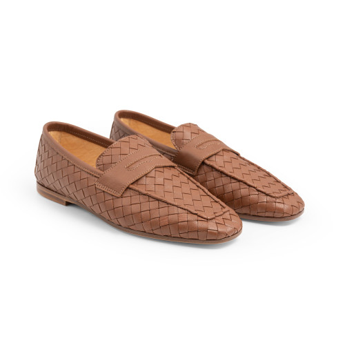*SPECIAL ORDER* Sophique Milano Essenziale Classic Woven Leather Loafer in Latte