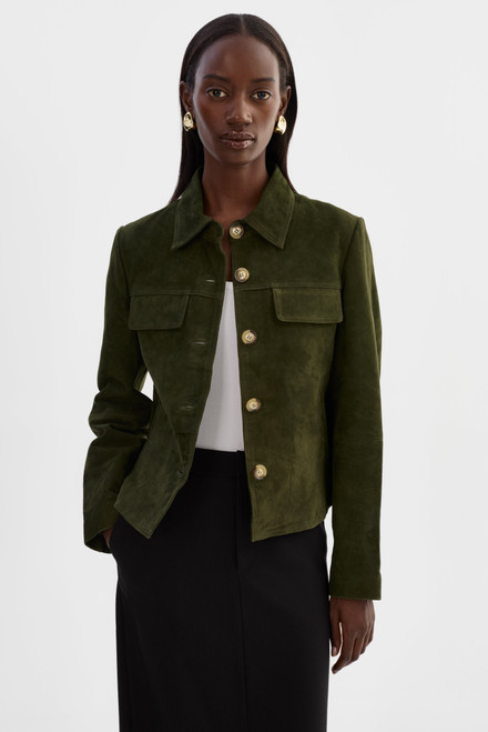 *ORDER TODAY* LAMARQUE Jolene Suede Jacket in Dark Olive