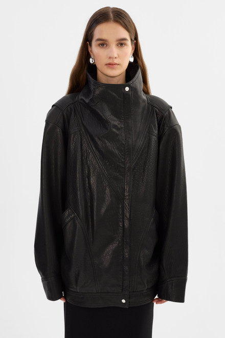 *ORDER TODAY* LAMARQUE Ronja Oversized Leather Jacket in Black 