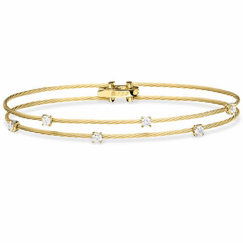 Paul Morelli 18K Yellow Gold Double Unity Bracelet with 6 Diamonds