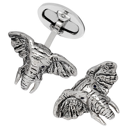Jan Leslie Sterling Silver Elephant Head Cufflinks