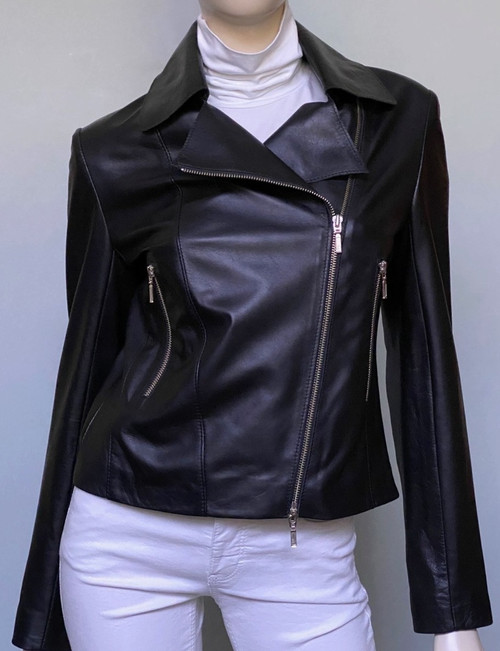 Lyn Leather Cory Jacket in Black