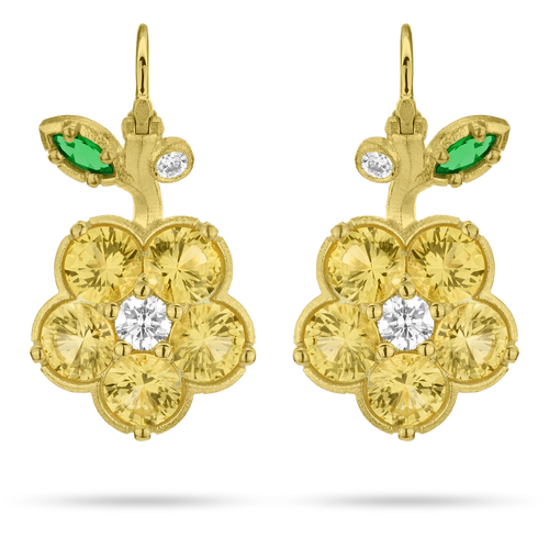 Paul Morelli Wild Child Yellow Sapphire Dangle Earrings, 13.5mm