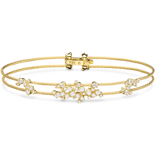Paul Morelli 18K Yellow Gold Double Confetti Unity Bracelet with Diamonds