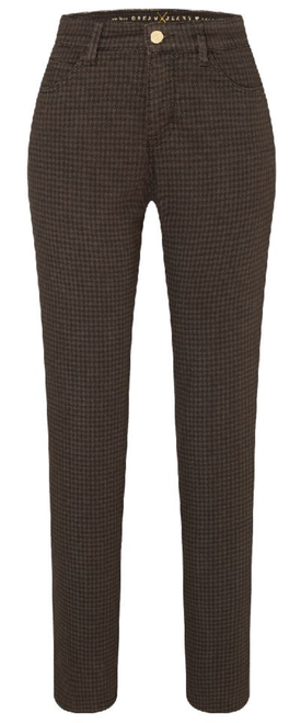 MAC Dream Straight Jeans in Brown Houndstooth