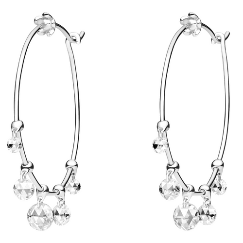 Paul Morelli 18K White Gold Wind Chime Hoop Earrings, 28mm