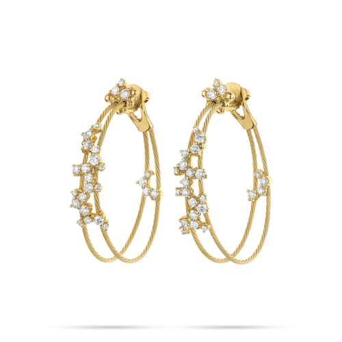 Paul Morelli 18K Yellow Gold Small Double Unity Confetti Hoop Earrings, 30mm