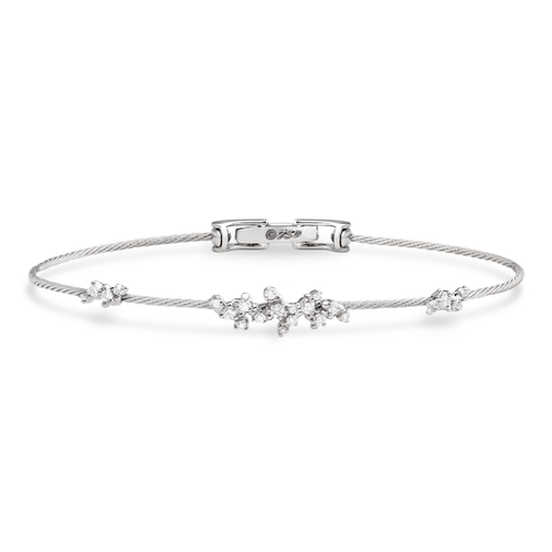 Paul Morelli 18K White Gold Single Confetti Unity Bracelet with Diamonds