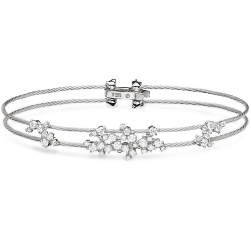 Paul Morelli 18K White Gold Double Confetti Unity Bracelet with Diamonds