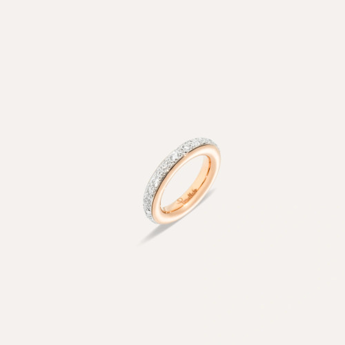 Pomellato Iconica 18K Rose Gold Small White Diamond Ring, Size 54