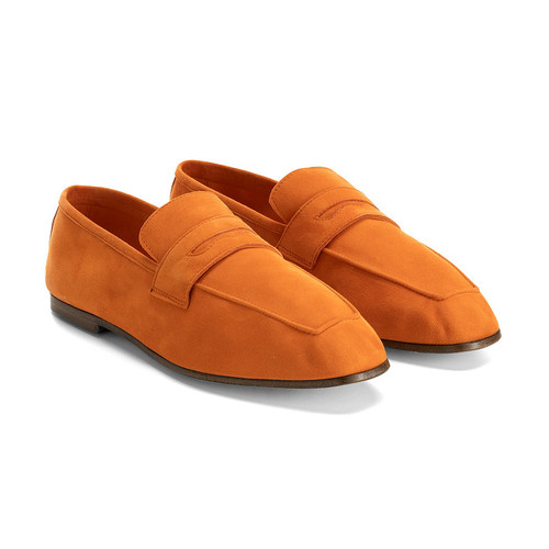 Sophique Milano Essenziale Classic Suede Loafer in Orange