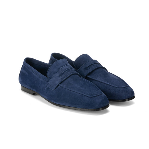 Sophique Milano Essenziale Classic Suede Loafer in Blue Ink