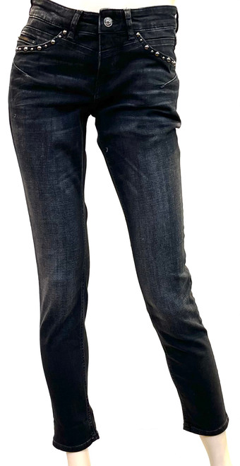 Mac Rich Slim Glam Rivet Jeans in Dark Night Wash