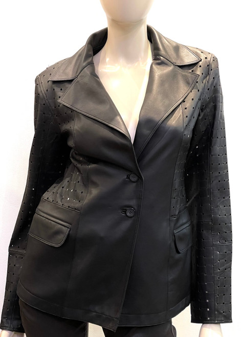 Jakett New York Diane Basket Weave Blazer in Black
