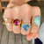 Lauren K 18K Yellow Gold Semi-Black Opal Stella Ring