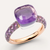 Pomellato Nudo 18K Rose and White Gold Amethyst and Jade Classic Ring, Size 55