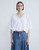 Lafayette 148 New York Patchwork Eyelet Cotton Blouse in White, Size Small
