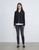 Lafayette 148 New York Cotton Silk Tape Knit Bomber Jacket in Black