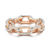 Walters Faith Saxon 18K Rose Gold All Diamond Large Chain Link Ring, Size 6.5