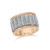 Walters Faith Clive 18K White Gold and 18K Rose Gold All Diamond Fluted Band Ring, Size 7