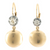 *RESERVE TODAY* Sylva & Cie. 18K Yellow Gold and Sterling Silver Gold Caviar Earrings with Diamond Tops