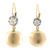 *COMING SOON* Sylva & Cie. 18K Yellow Gold and Sterling Silver Gold Caviar Earrings with Diamond Tops