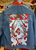 *LIMITED EDITION* Augustina Leathers Designer Embellished Denim Jacket - Denim with Red Buckle, Size X-Large
