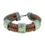 *RESERVE TODAY* Armenta 18K Yellow Gold and Grey Sterling Silver Artifact Brown Leather Bracelet with Teal Patina