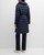 Herno Sateen Nylon Midi Puffer Coat with Hidden Hood in New Blu