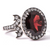 Sylva & Cie. 18K White Gold Garnet Diamond Ring, Size 6 1/4