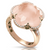 Pasquale Bruni Bon Ton 18K Rose Gold Ring with Rose Quartz and Diamonds, Size 12