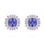 *JEWELRY EVENT* Paul Morelli 18K White Gold Precious Pinpoint Cushion Stud Earrings with Tanzanite/Pink Sapphire
