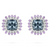 *JEWELRY EVENT* Paul Morelli 18K White Gold Precious Pinpoint Cushion Stud Earrings with Aquamarine/Purple Sapphire