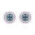 *JEWELRY EVENT* Paul Morelli 18K White Gold Precious Pinpoint Cushion Stud Earrings with Aquamarine/Purple Sapphire