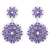 Paul Morelli 18K White Gold Dahlia Double Dangle Earrings with Purple Sapphires