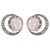 Sylva & Cie. 18K White Gold Salt & Pepper Moon Earrings