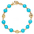 *JEWELRY EVENT* Paul Morelli 18K Yellow Gold Turquoise Prayer Bead Bracelet, 8mm