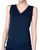 D. Exterior Light Viscose V-Neck Fitted Tank in Navy