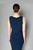 D. Exterior Light Viscose V-Neck Fitted Tank in Navy