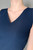 D. Exterior Light Viscose V-Neck Fitted Tank in Navy