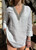 120% Lino Embellished V-Neck T-Shirt in Silver