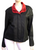 Remy Women’s Leather Double Collar Jacket in Peat/Scarlet