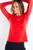 Anatomie Pima Modal Kim Mesh-Sleeve Top in Atomic Red