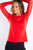 Anatomie Pima Modal Kim Mesh-Sleeve Top in Atomic Red, Size X-Large Anatomie Pima Modal Kim Mesh-Sleeve Top in Atomic Red, Size X-Large