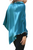 Augustina's Lightweight Knitted Poncho with Pearl Trim Border in Peacock Blue