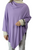 Augustina's Lightweight Knitted Poncho with Pearl Trim Border in Purple