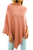 Augustina's Lightweight Knitted Poncho with Pearl Trim Border in Pink