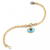 *RESERVE TODAY* Sylva & Cie. 18K Yellow Gold Oval Turquoise Evil Eye Bracelet