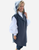  Herno Hooded Wool Vest in Denim, Size 52
