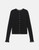 Lafayette 148 New York Cashmere Hand-Beaded Trim Cardigan in Black, Size Medium
